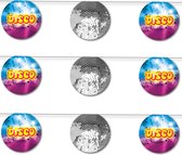 Disco/jaren 80 thema vlaggenlijn feestslinger - 3x - discobal - karton - 350 cm - Versiering/feestartikelen