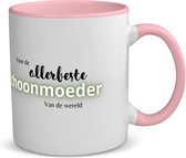 Akyol - voor de allerbeste schoonmoeder van de wereld koffiemok - theemok - roze - Mama - de beste schoonmoeder - moeder cadeautjes - moederdag - verjaardagscadeau - verjaardag - cadeau - geschenk - kado - gift - moeder artikelen - 350 ML inhoud