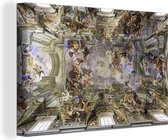 Canvas schilderij 180x120 cm - Wanddecoratie Rome - Kunstwerk - Fresco - Muurdecoratie woonkamer - Slaapkamer decoratie - Kamer accessoires - Schilderijen