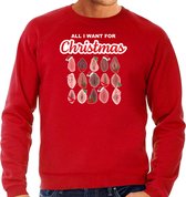 Bellatio Decorations foute kersttrui/sweater voor heren - All I want for Christmas - vagina - rood S