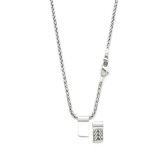 SILK Jewellery - Zilveren Ketting - Chevron - 180.50 - Maat 50