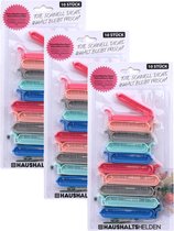 Haushaltshelden Clips fraîcheur - 30x - mélange de couleurs - plastique - 6 et 8 cm - clips pour aliments frais