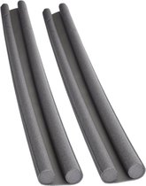 FX Tools Tochtstrip - 2x - tochtwering - grijs - foam - 93 x 3 cm - deur tochtstopper