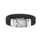 SILK Jewellery - Zwarte Armband - Alpha - 641BTR.21 - Maat 21,0