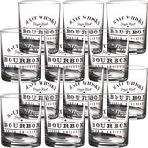 Urban Living verres à whisky/eau/boire Comptoir - verre décoré - 12x pièces - 280 ml