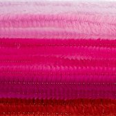 Fil chenille - 10x - nuances roses - 8 mm x 50 cm - matériel de bricolage/artisanat