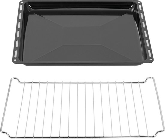 ICQN Diepe Bakplaat en Rooster Set voor Oven - 445x375x35 mm - ICQN
