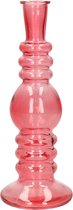 Kaarsen kandelaar Florence - koraal rood glas - helder - D8,5 x H23 cm