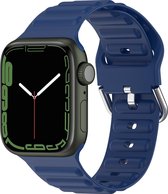 Mobigear - Watch bandje geschikt voor Apple Watch Series 4 (44mm) Bandje Flexibel Siliconen Gespsluiting | Mobigear Color - Donkerblauw