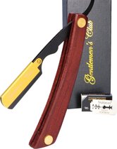 Shavette open scheermes met 20 scheermesjes - Straight Razor Kappersmes - Barbiersmes - Cut throat razor Nekmes - Klassiek klap scheermes - Safety razor Feather mes