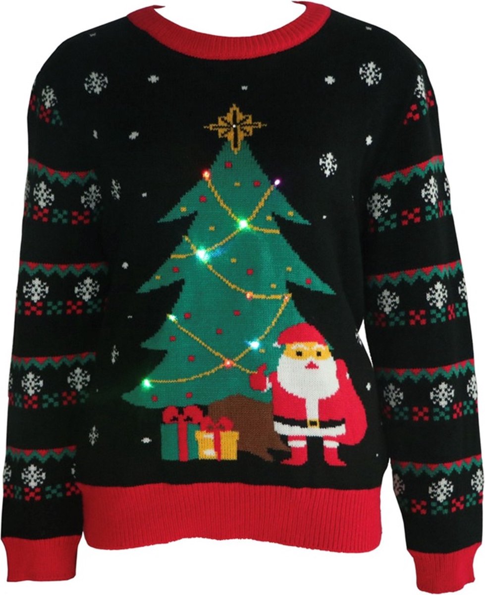 Giggling Getup Lelijke kersttrui voor mannen, lelijke kersttrui met led-lampjes in groen, lelijke kersttrui voor mannen, groen, XL Giggling Getup Lelijke kersttrui voor mannen, lelijke kersttrui met led-lampjes in groen, lelijke kersttrui voor mannen, groen, XL