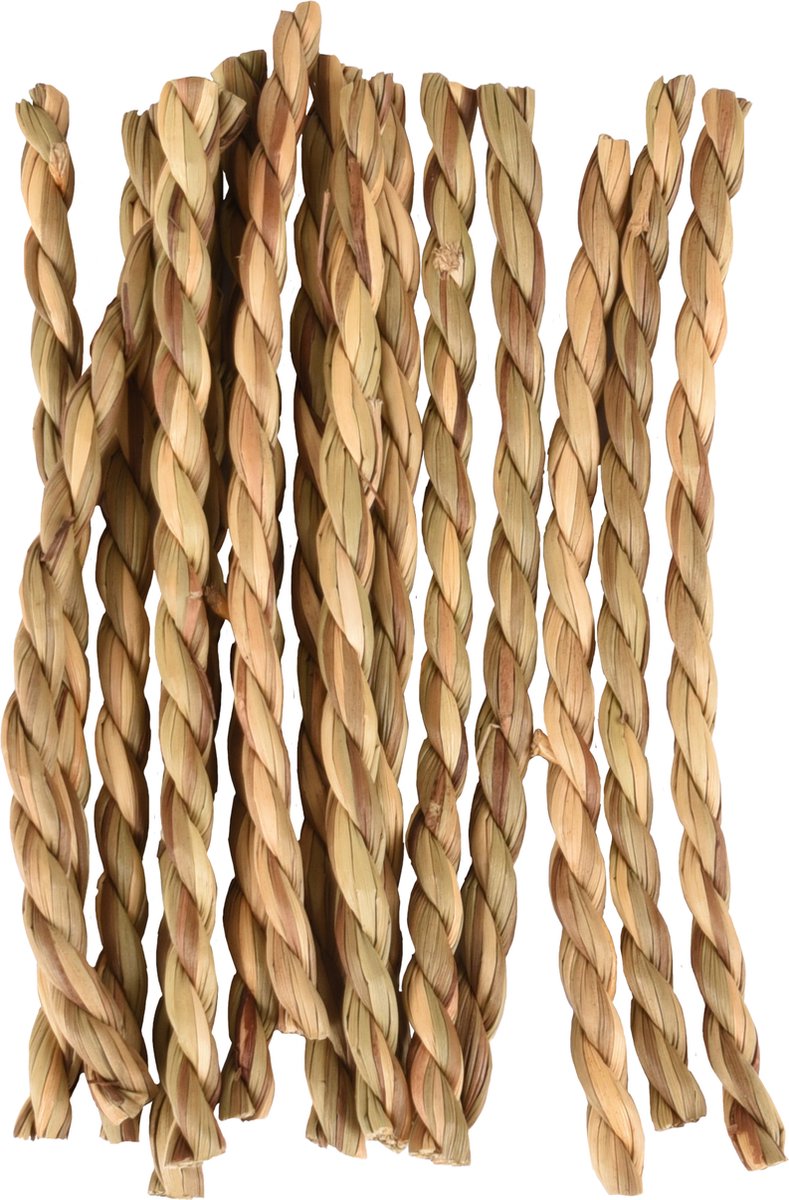 Flamingo Algi - Speelgoed Knaagdier - Ks Algi Knabbeltouw Zeegras Natuur 15stuks 10cm - 15st - 127092 - 15st