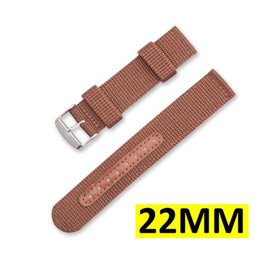 Bracelet de montre tissé - Bracelet de montre - Bracelet Nato - Universel - 22MM - Marron