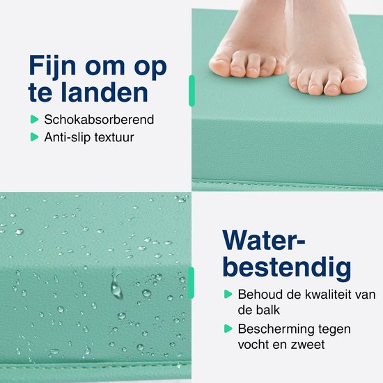Flipflex Turnbalk - Voor Thuis - Evenwichtsbalk - Opvouwbaar - 3 Meter - Mintgroen — afbeelding 4