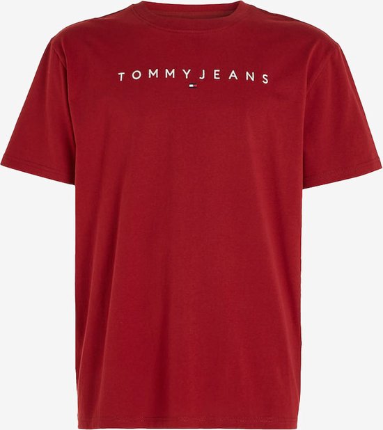 Tommy Jeans Reg Linear Logo Tee- Rood