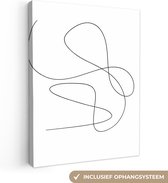 Canvas schilderij 120x160 cm - Wanddecoratie Line art - Minimalisme - Abstract - Muurdecoratie woonkamer - Slaapkamer decoratie - Kamer accessoires - Schilderijen