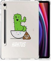 Tablet Hoes Geschikt voor Samsung Galaxy Tab S9 Cover Case met Quotes Cactus Poo met transparant zijkanten