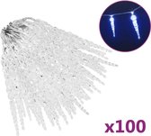 vidaXL - Kerstverlichting - ijspegel - met - 100 - LED's - acryl - blauw