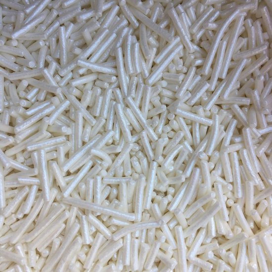 Sprinkles jimmies hagelslag metallic wit bol