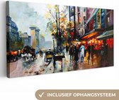 Toile - Peinture - Huile - Ville - Rue - 40x20 cm - Intérieur - Peintures sur toile