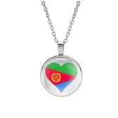 Ketting Glas - Hart Vlag Eritrea