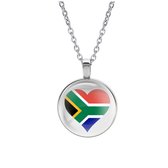 Ketting Glas - Hart Vlag Zuid Afrika