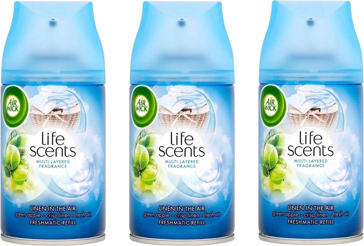 Goedkoopste Air Wick - Luchtverfrisser - Navulling - Fris Linnen en Witte Seringenbloesem - 250ml x 3