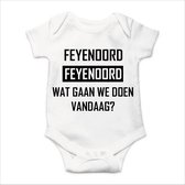 Body Soft Touch avec Texte - Feyenoord qu'allons-nous faire aujourd'hui ? - Texte noir | Barboteuse Bébé avec joli texte | | cadeau de maternité | 0 à 3 mois | Livraison GRATUITE