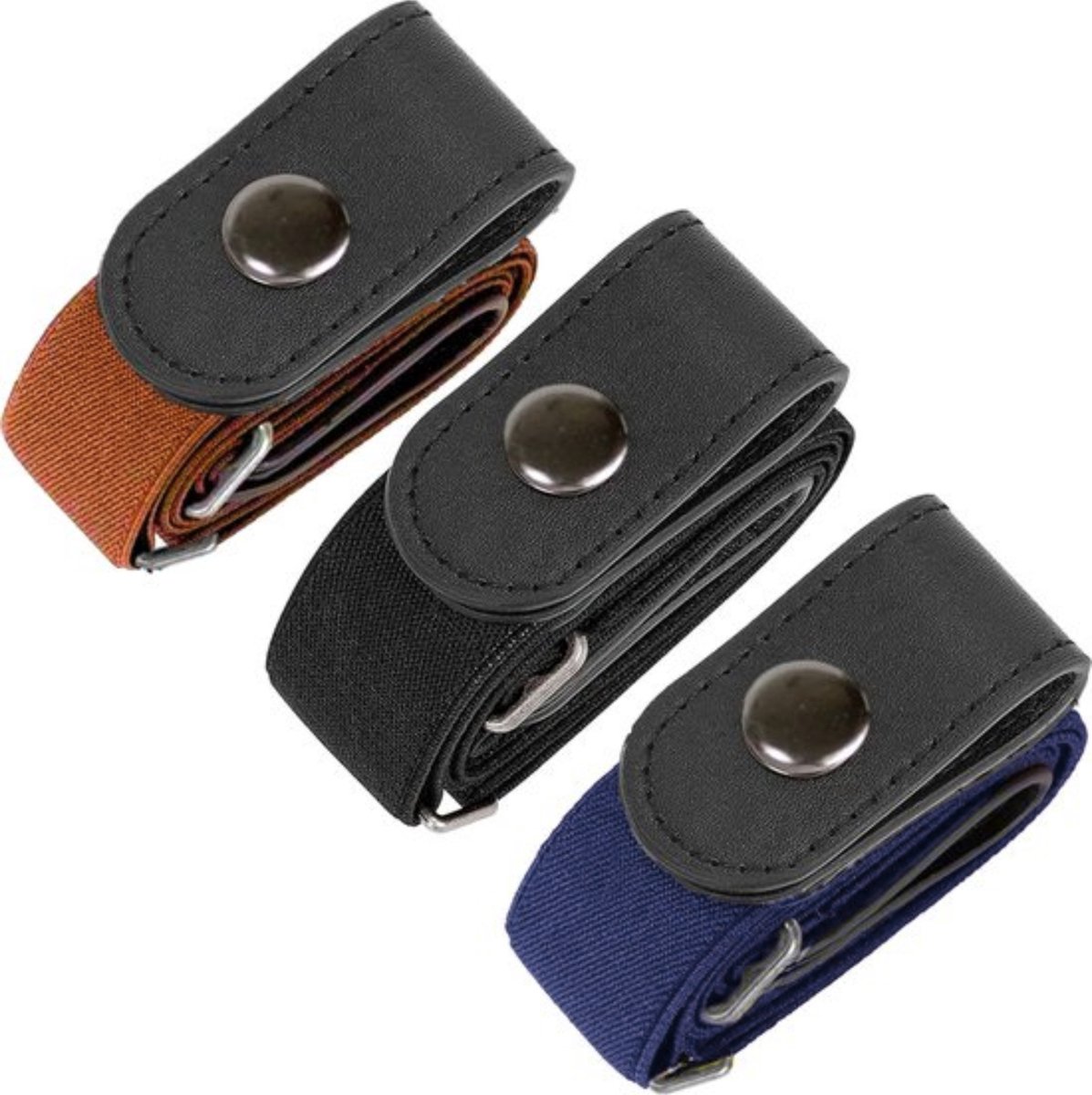 SUOSDEY Elastische riem voor dames, onzichtbaar, voor jeansbroek, verstelbare rekbare riem voor dames en heren, 01-zwart met zilveren knop, Groß: Anzug für Hosengrößen 84cm-120cm SUOSDEY Elastische riem voor dames, onzichtbaar, voor jeansbroek, verstelbare rekbare riem voor dames en heren, 01-zwart met zilveren knop, Groß: Anzug für Hosengrößen 84cm-120cm