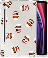 Bumper Case Geschikt voor Samsung Galaxy Tab S9 Hippe Hoesje Quotes Nut Jar met transparant zijkanten