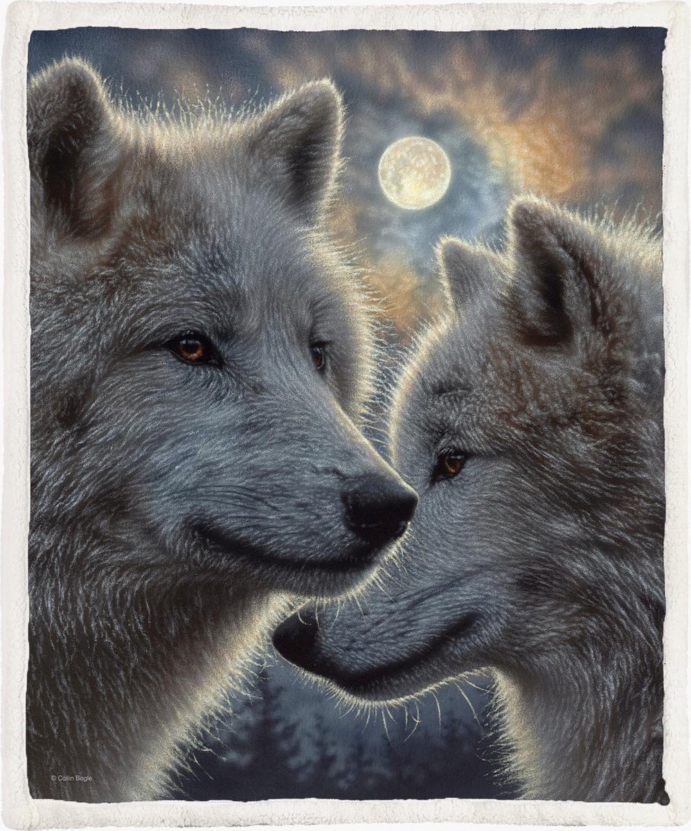 The Coloured House Wolven Fleece Deken 130*150cm Moonlight Mates Multicolor