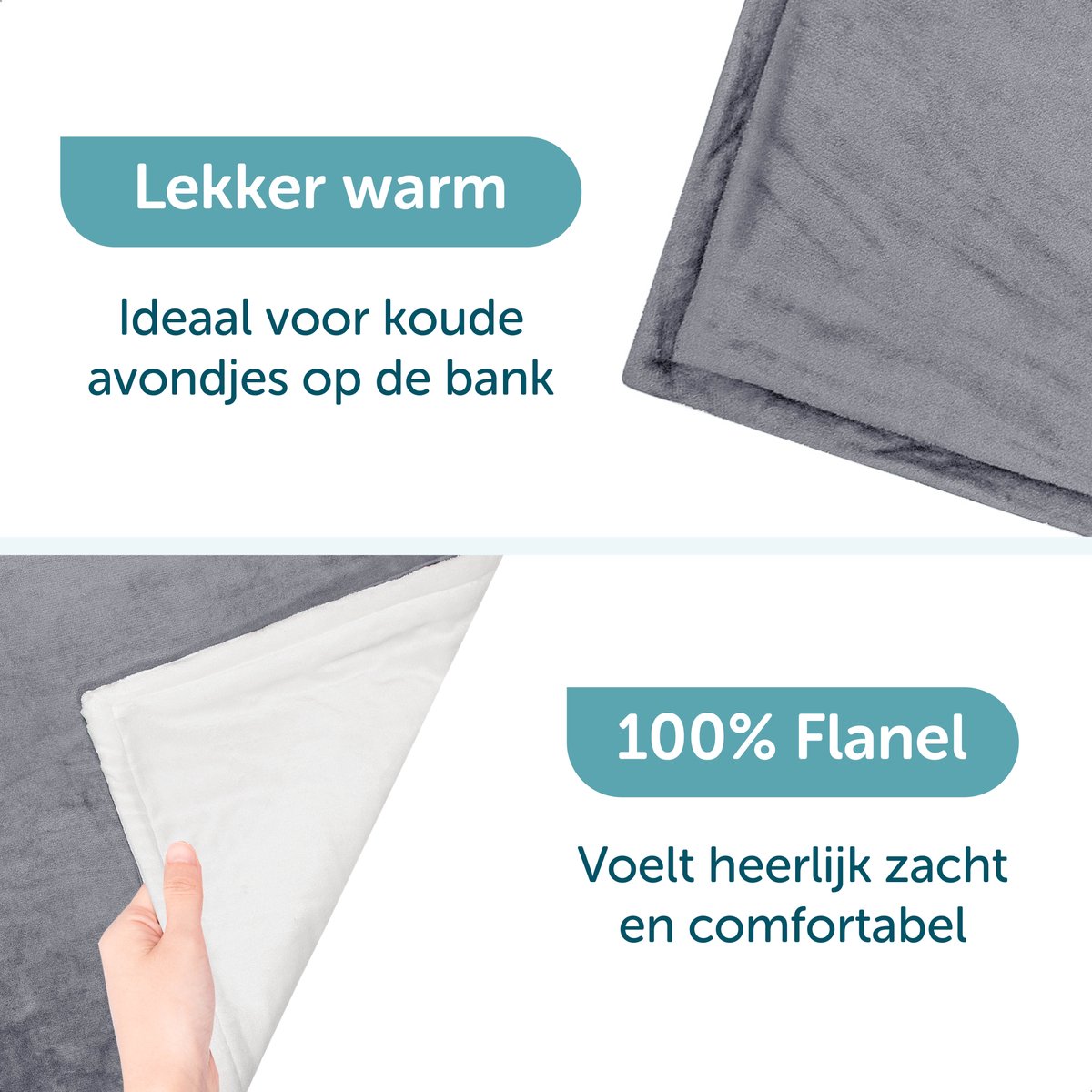 ForDig Elektrische Bovendeken – Warmtedeken - Verwarmingsdeken - 1 persoons – 6 warmtestanden – Timer – 160 x 120cm - Grijs – foto 3