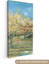 Canvas Schilderij Boomgaard in bloei - Vincent van Gogh - 20x40 cm - Wanddecoratie