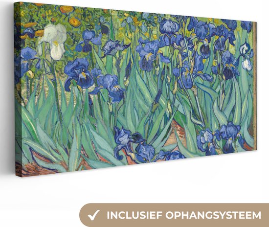 Canvas Schilderij Irissen - Vincent van Gogh - 80x40 cm - Wanddecoratie