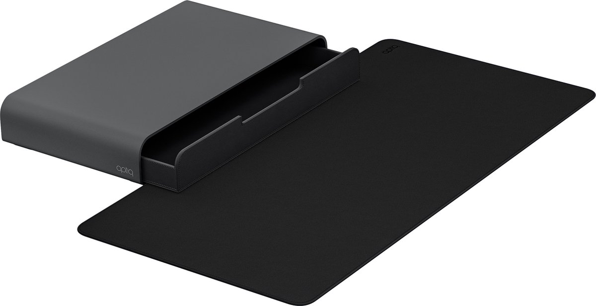 Aptiq bureau set voor monitor – organizer lade – desk mat – ergonomisch – design – Black
