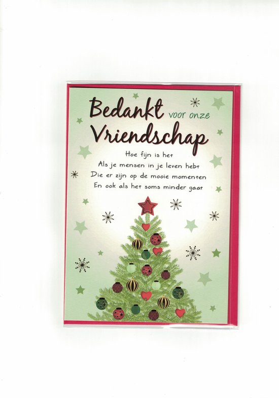 Kaart Kerst Bedankt voor onze vriendschap bol