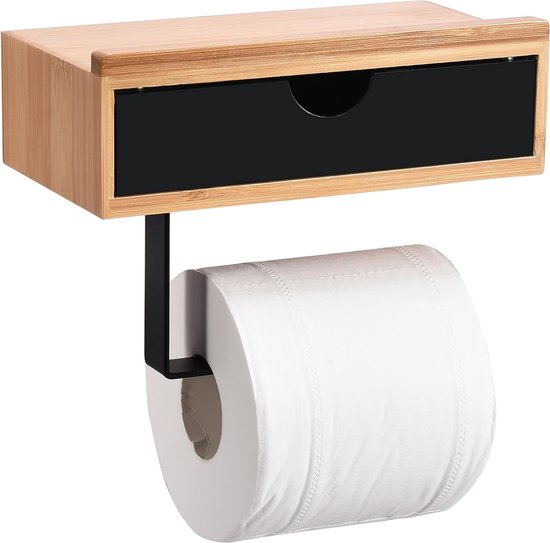 Porte-papier toilette en bois et acier inoxydable - Porte-papier toilette  élégant et... | bol.