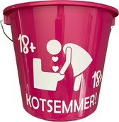 Cadeau Emmer-18+ Kotsemmer-Meisje-5 liter-Roze-Cadeau-Geschenk-Gift-Kado-Grappig-18 jaar