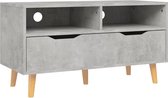 vidaXL - Tv-meubel - 90x40x48,5 - cm - bewerkt - hout - betongrijs