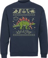 Kersttrui Stegosaurus KerstTrui | Foute Kersttrui Dames Heren | Kerstcadeau | Kerstpakket | Navy | maat XL