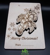 Carte de Noël/ carte de Noël en bois/ cartes de Noël personnalisées/ cadeau personnalisé/ carte de Noël avec ornement de Noël/ personnel de Noël