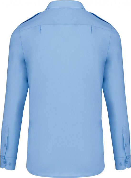 Overhemd Heren XL Kariban Lange mouw Sky Blue 65% Polyester, 35% Katoen