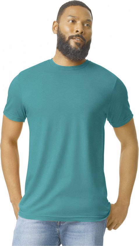 T-shirt Heren L Gildan Ronde hals Korte mouw Kelly Mist 60% Katoen, 40% Polyester