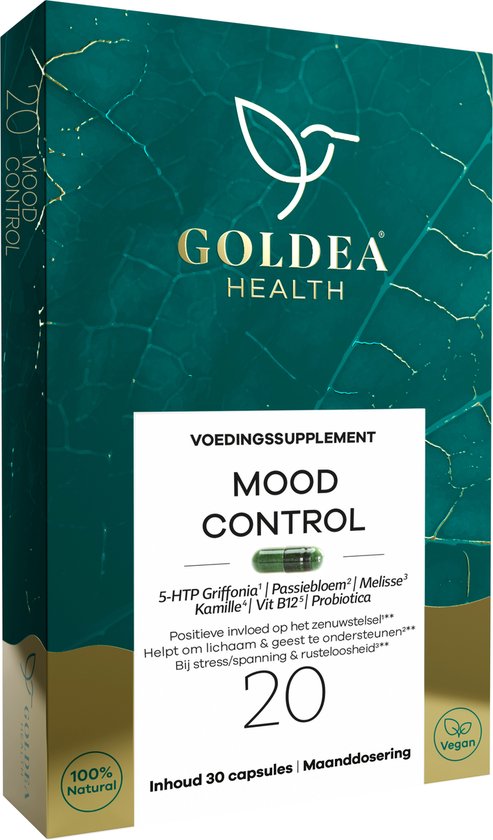 Goldea Health Mood Control - Supplement / Voedingssupplement ADD - ADHD - met oa 5-HTP Griffonia en kamille - 30 capsules