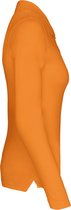 Polo Dames L Kariban Kraag met knopen Lange mouw Orange 100% Katoen