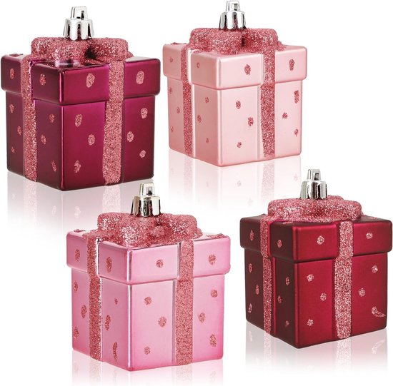 Ensemble De 10 Pendentifs Sapin De Noël Incassables - Cônes Et Cadeaux Dorés, Décorations Festives
