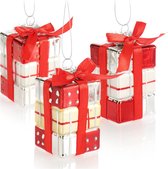 3x Kerstboomhanger cadeau - Kerstbal geschenkdoos - Kerstboomversieringen in geschenkvorm voor de kerstboomversiering - onbreekbare boomversieringen