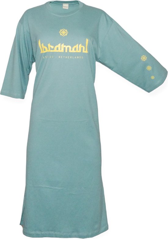 Ibramani Authentic T-Shirt Green Tea - Dames T-shirt Jurk - Zomer T-Shirt - Oversized T-Shirt - Premium Katoen - Dames Kleding
