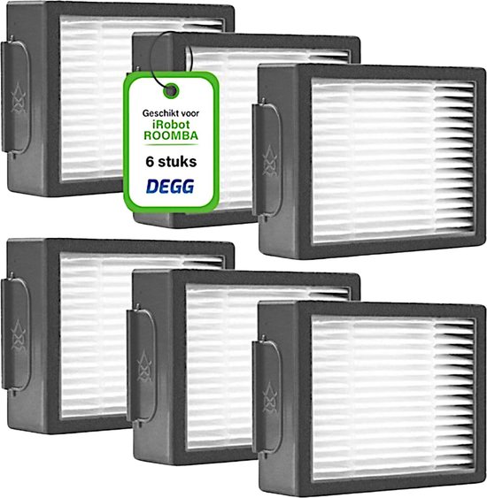 DEGG® - Hepa Filter - Geschikt voor iRobot Roomba - i1 i3 i3+ i4 i4+ i5 i5+ i6 i6+ i7 i7+ i8 i8+ e5 e6 e7 - Jaarpakket - VOORDEEL-VERPAKKING - 6 STUK(S)