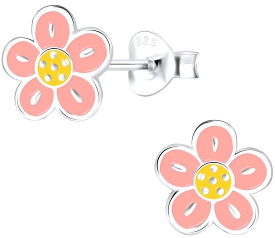 Joie|S - Boucles d'oreilles fleur argent - rose - 7 mm